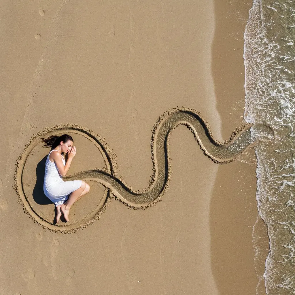 沙滩大地艺术的海之血脉