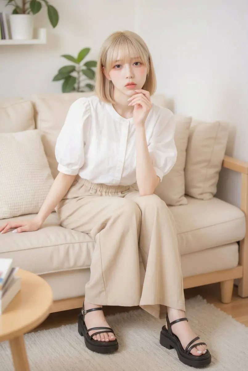 温馨夜晚室内真实穿搭分享