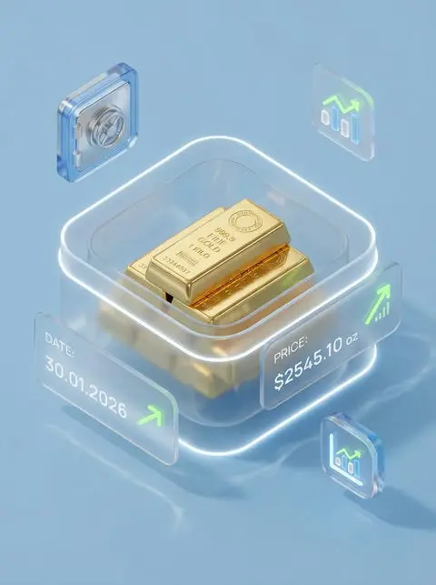 透明玻璃里的金条