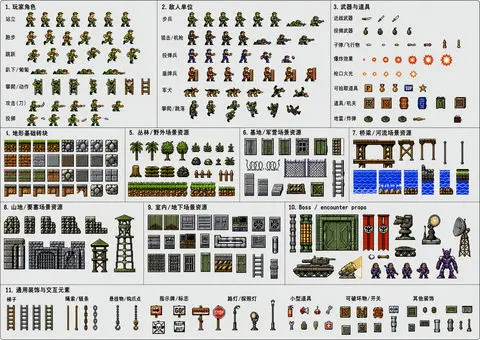 绿色兵团全场景像素素材大合集