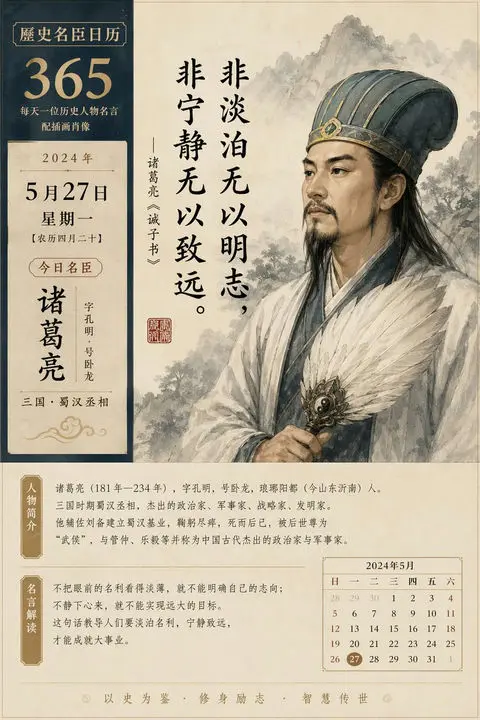 历史名臣日历插画集
