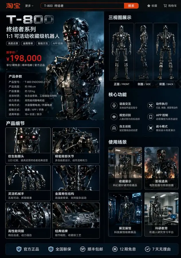 T-800 淘宝商品详情页