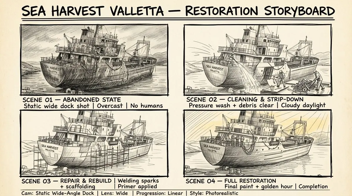 Hand-Drawn Storyboard Sheet