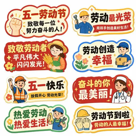 五一劳动节手举牌创意设计集