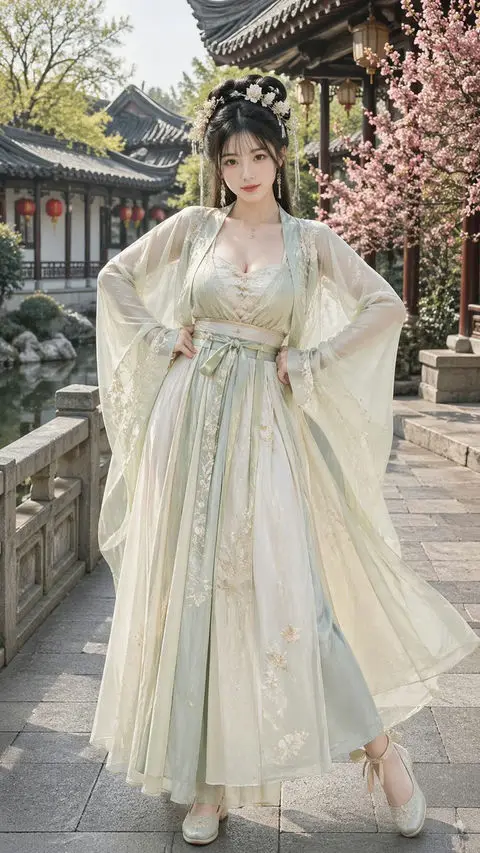 淡紫宋风汉服绝美网红