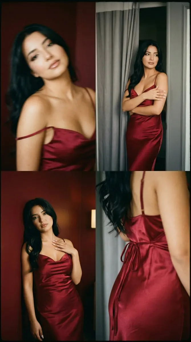 迷离胶片风红丝缎私密写真
