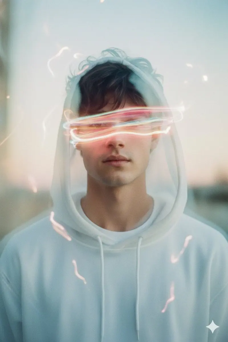 长曝光光绘下的动感韩系少年