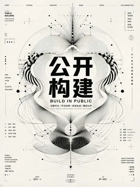 黑白光学抽象概念海报设计