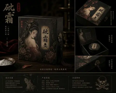 潘金莲砒霜古风暗黑包装盒设计
