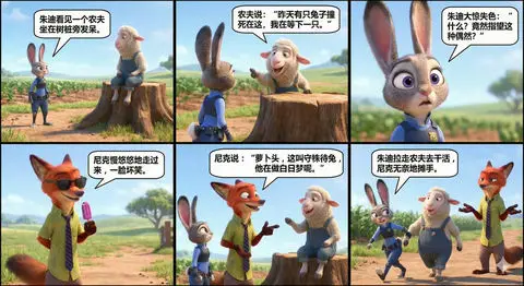 疯狂动物城朱迪和尼克讲小故事-守株待兔