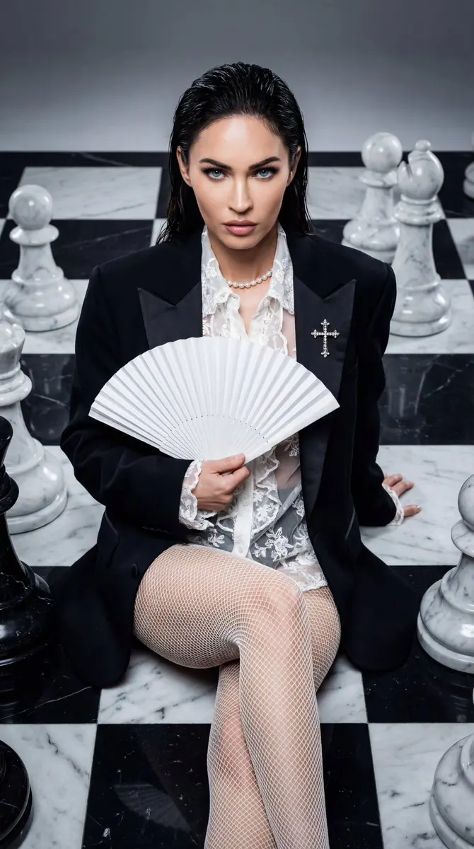 超现实棋盘上的暗黑时尚女王