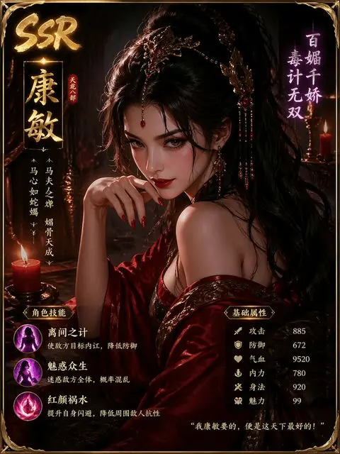 天龙八部康敏妖妇角色SSR卡